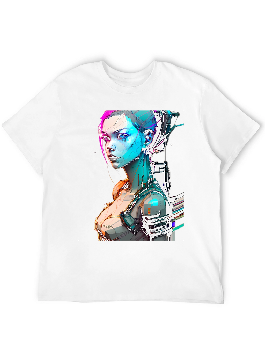 Cyberpunk Girl Graphic Tee - Futuristic Design