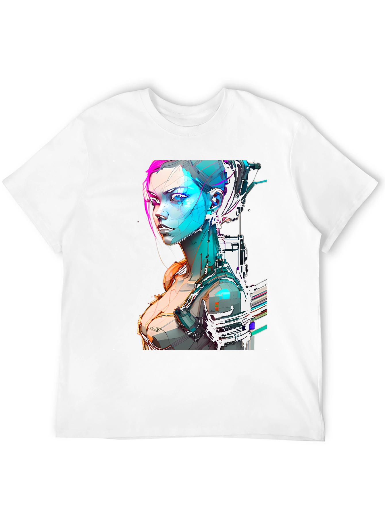 Cyberpunk Girl Graphic Tee - Futuristic Design
