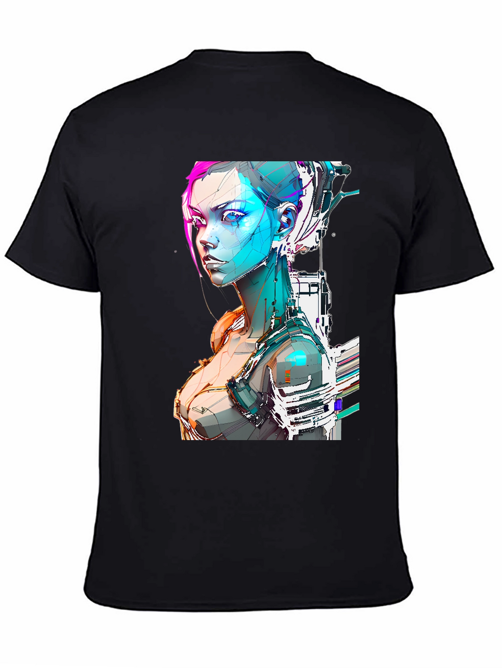 Cyberpunk Girl Graphic Tee - Futuristic Design