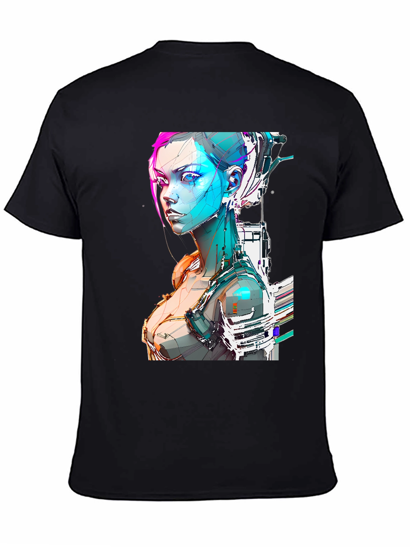 Cyberpunk Girl Graphic Tee - Futuristic Design