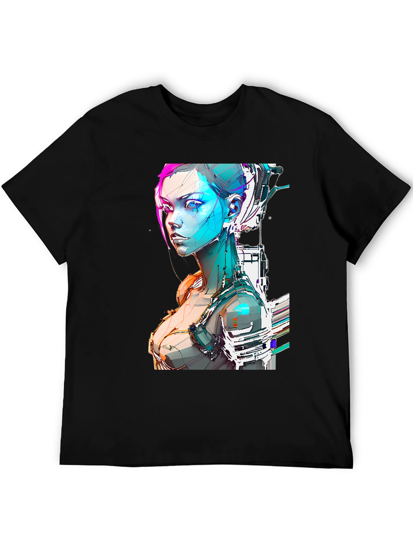 Cyberpunk Girl Graphic Tee - Futuristic Design