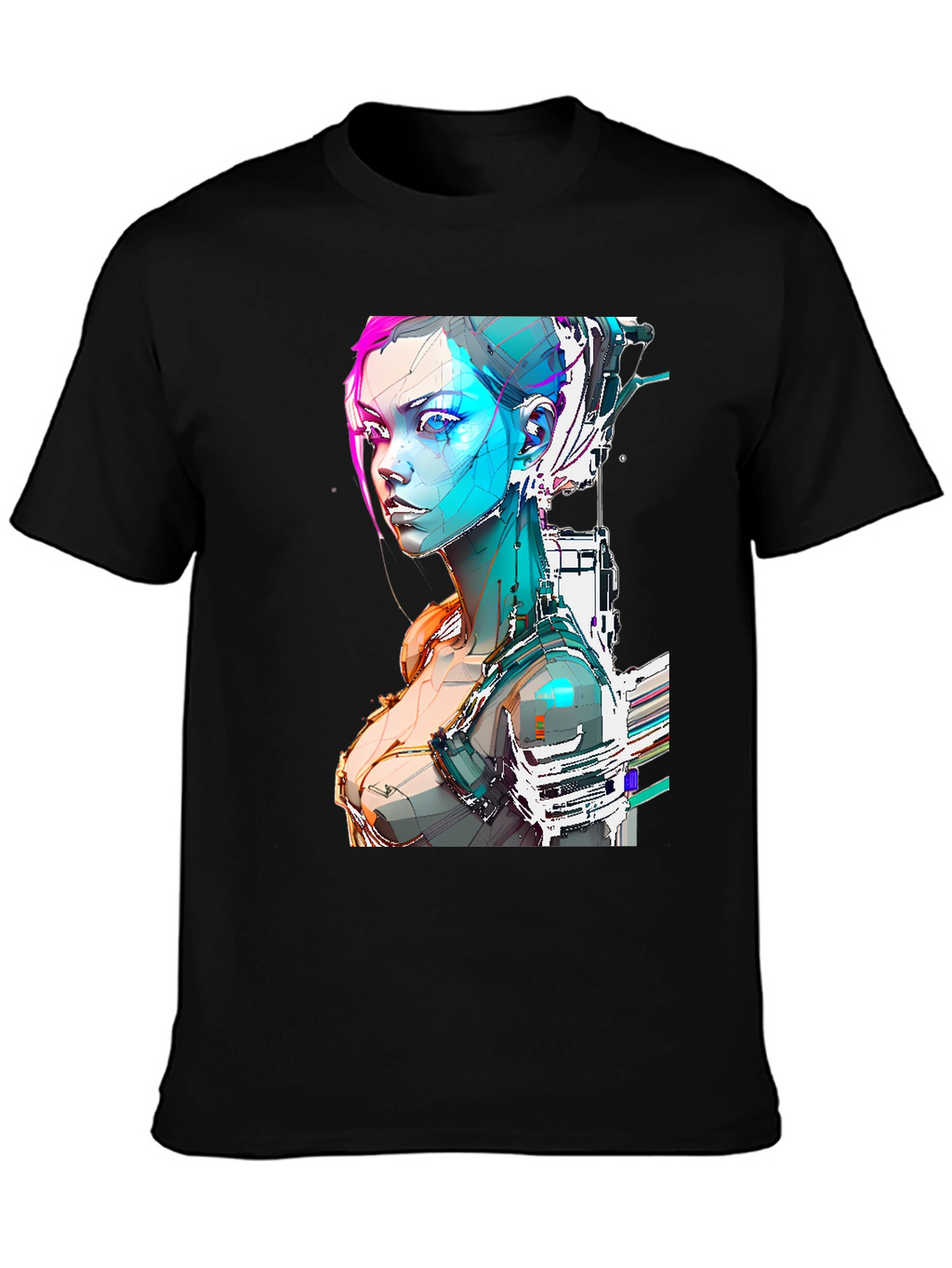 Cyberpunk Girl Graphic Tee - Futuristic Design