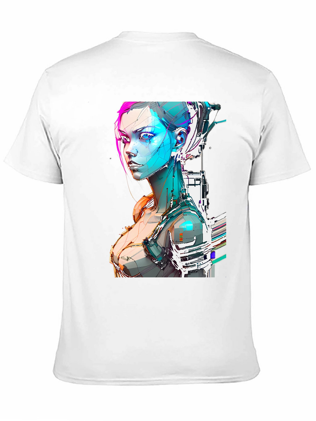 Cyberpunk Girl Graphic Tee - Futuristic Design