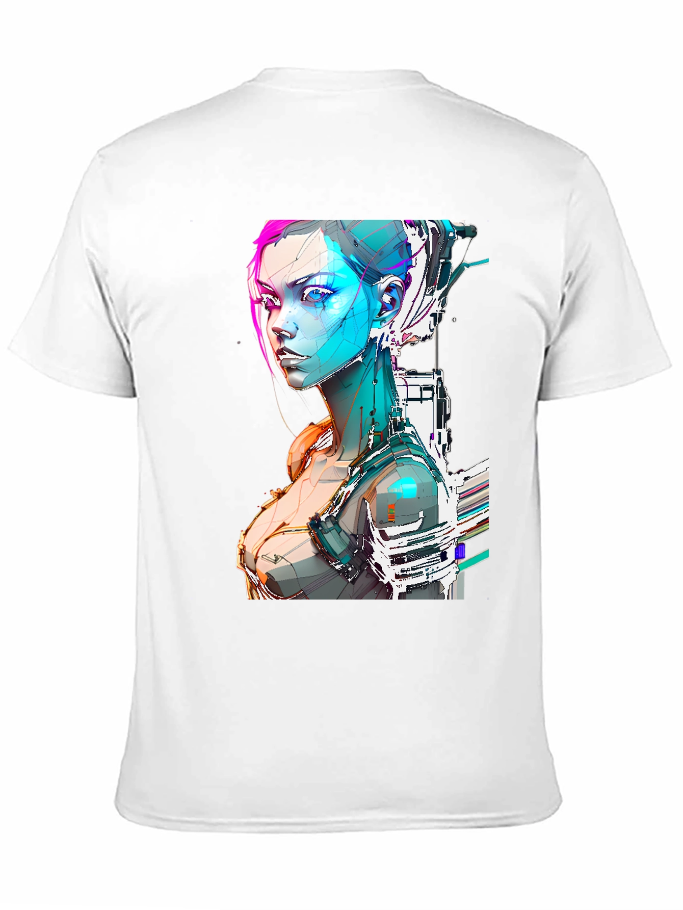 Cyberpunk Girl Graphic Tee - Futuristic Design