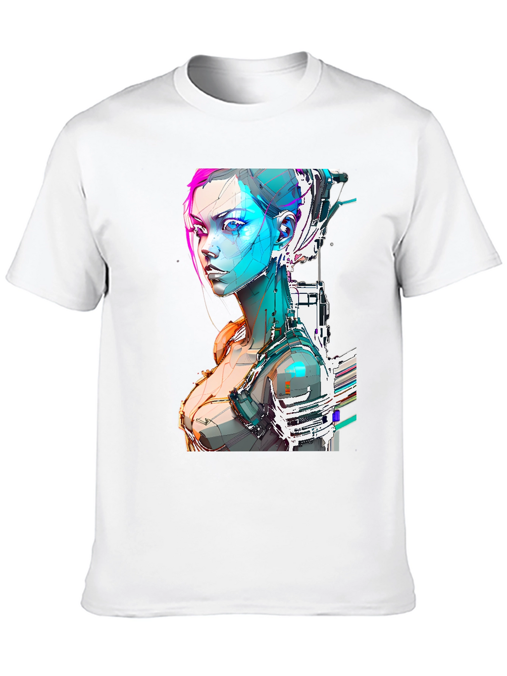 Cyberpunk Girl Graphic Tee - Futuristic Design