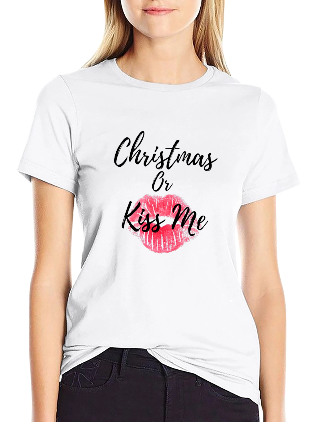 Christmas Or Kiss Me Graphic Tee