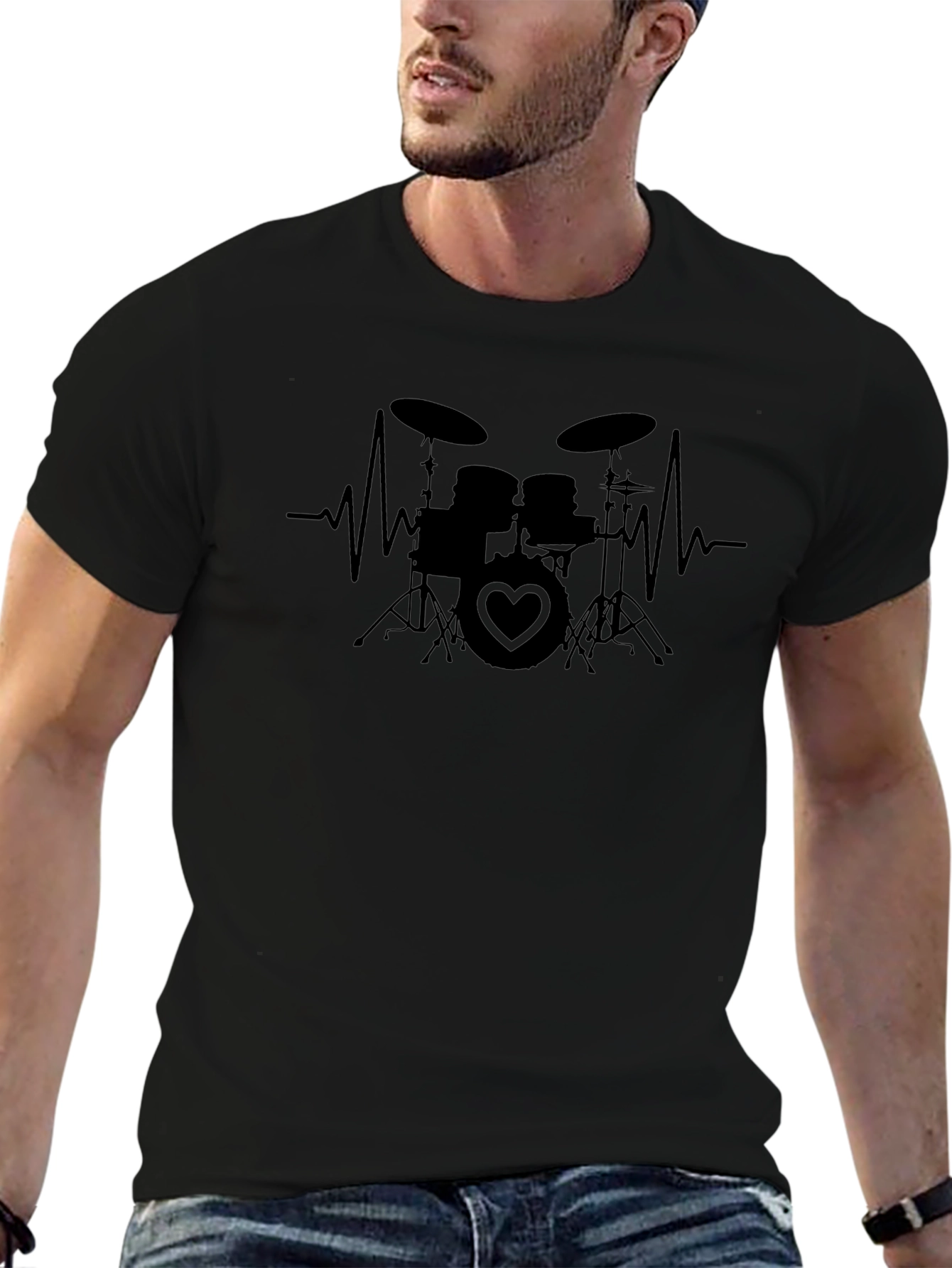 Drum Heartbeat T-Shirt - Music Lover Tee