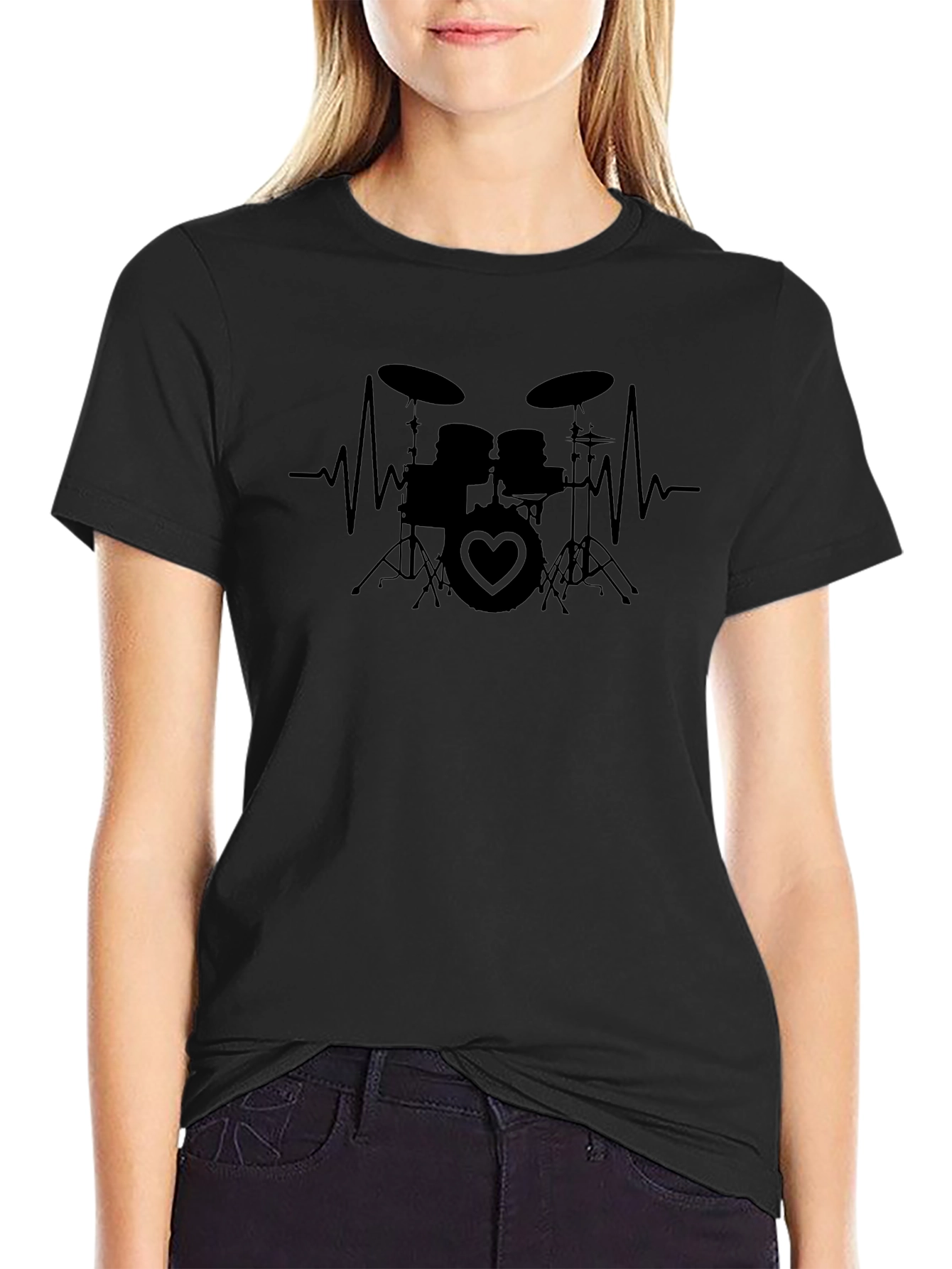 Drum Heartbeat T-Shirt - Music Lover Tee