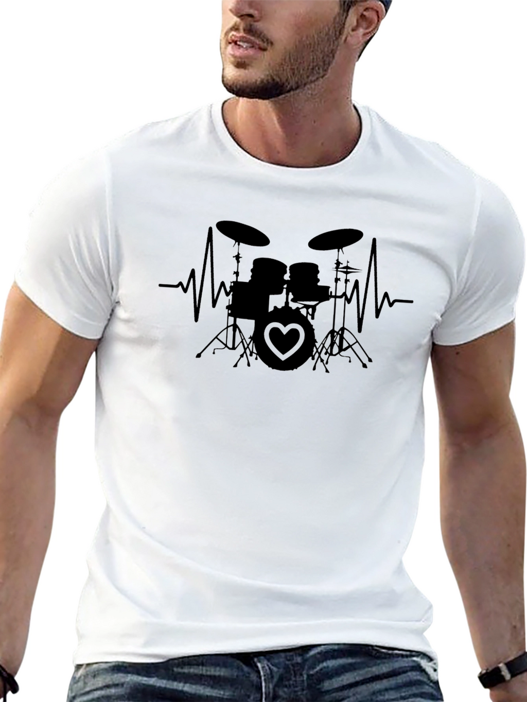 Drum Heartbeat T-Shirt - Music Lover Tee