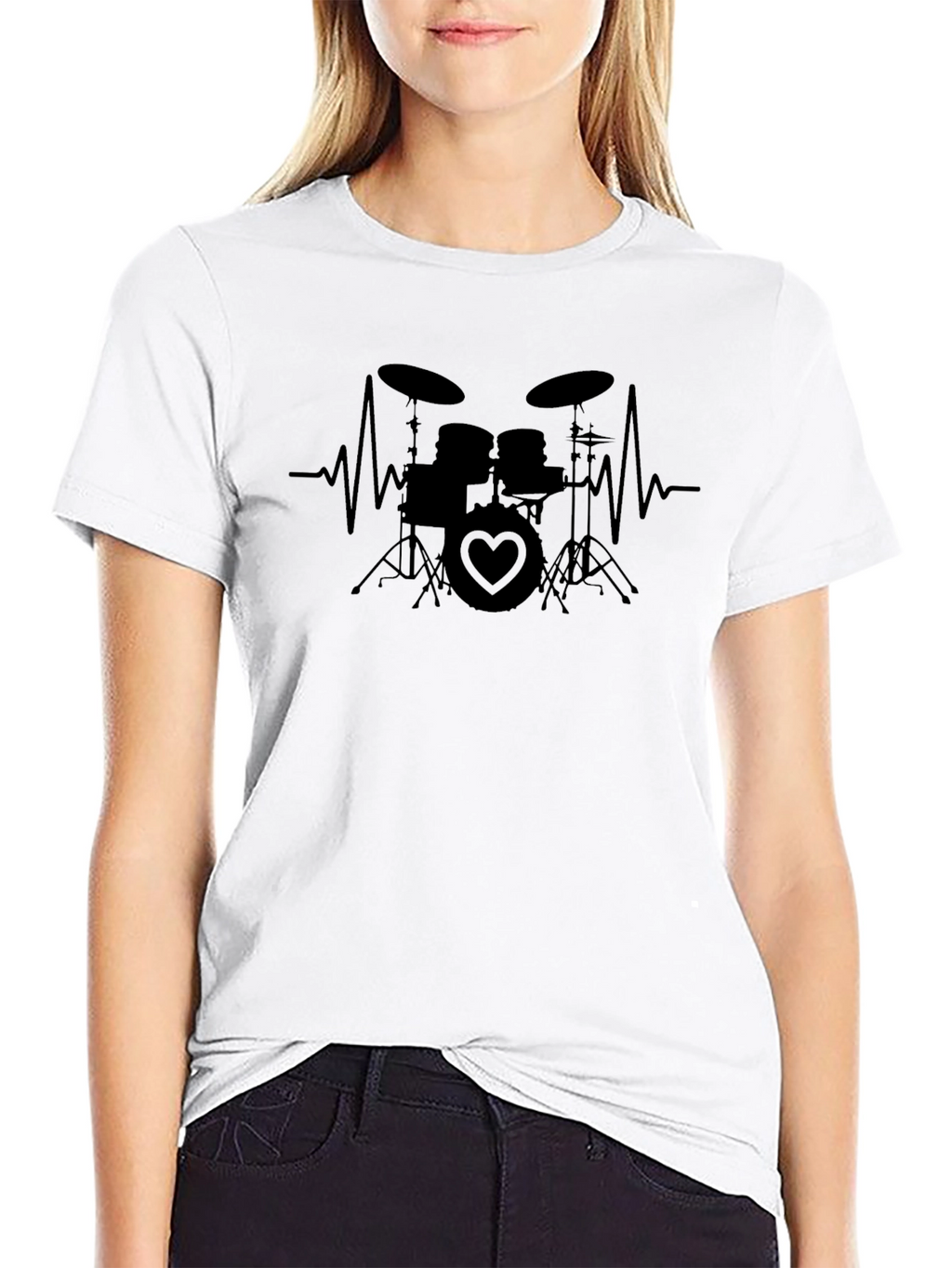 Drum Heartbeat T-Shirt - Music Lover Tee