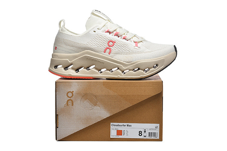 On Cloudsurfer Max Road-Running Shoes Ivory | Salmon