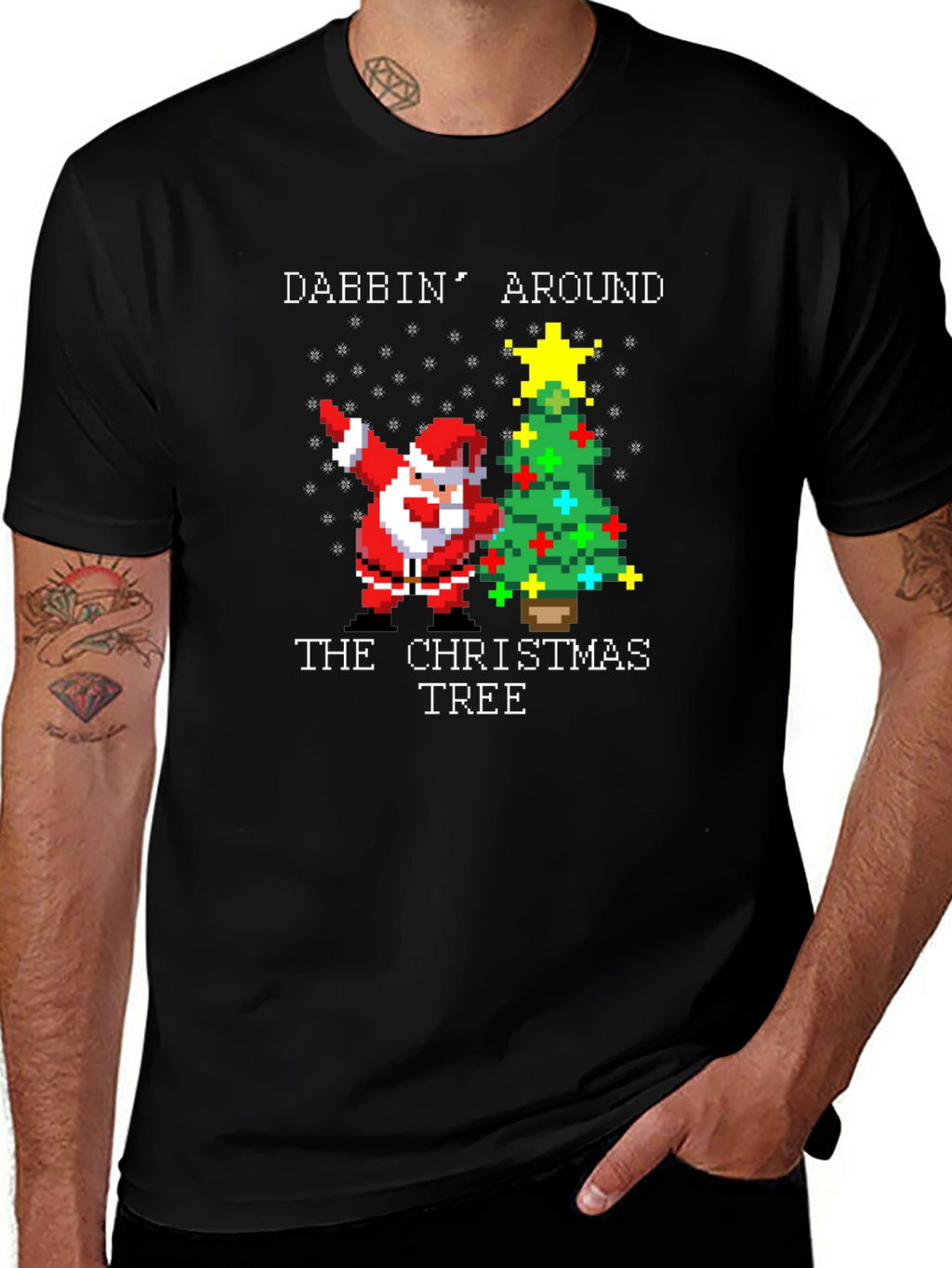 Dabbing Santa Christmas Tree T-Shirt
