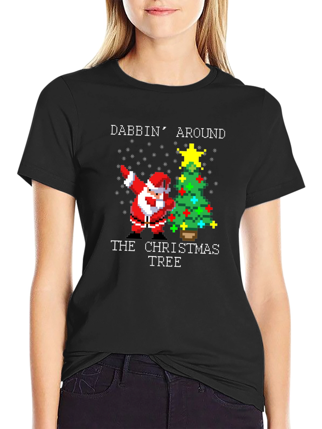 Dabbing Santa Christmas Tree T-Shirt