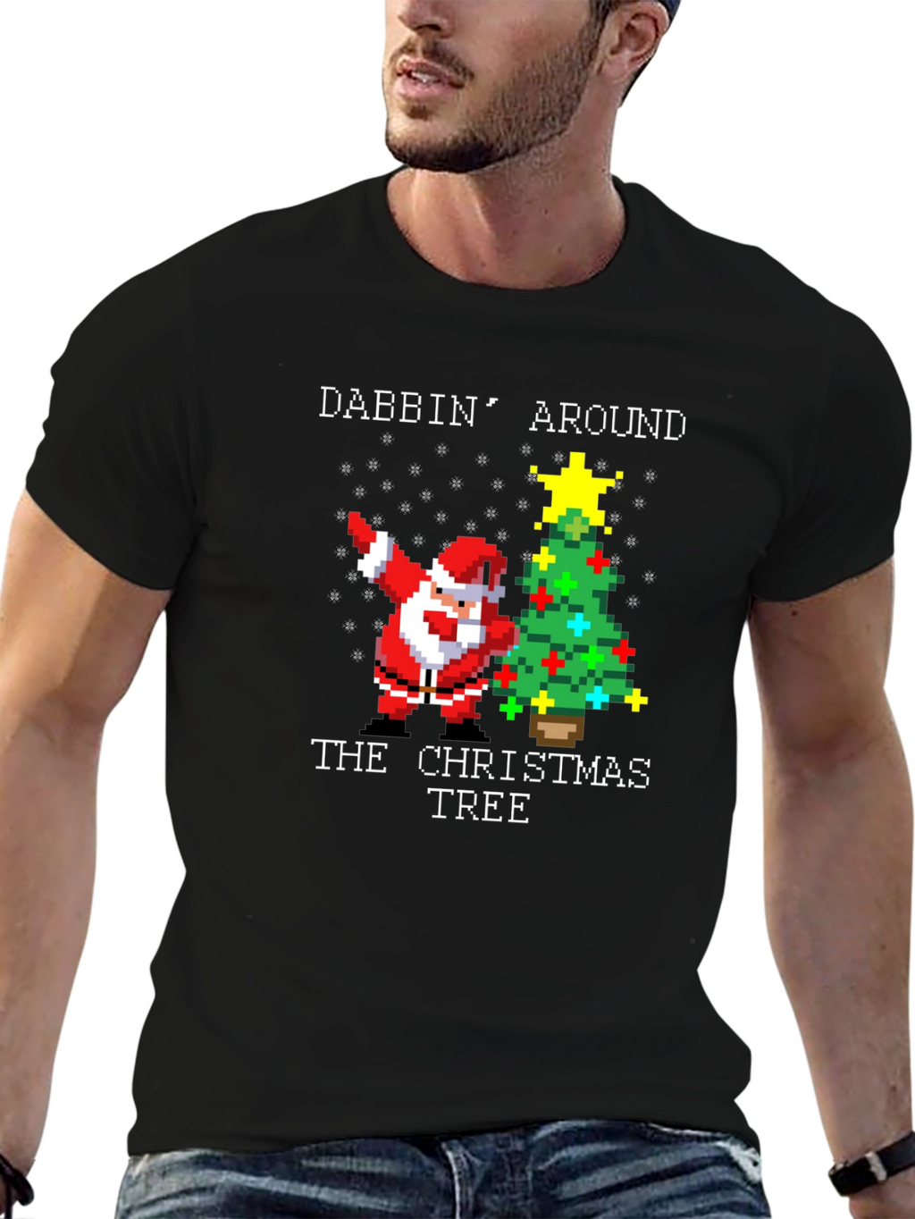Dabbing Santa Christmas Tree T-Shirt