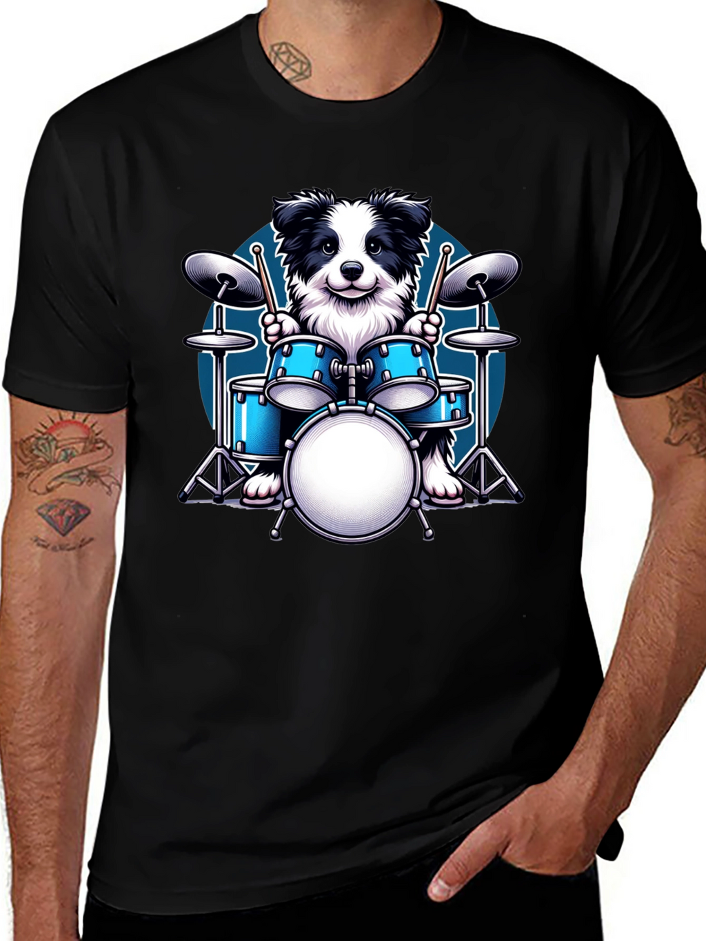 Dog Drummer Graphic Tee