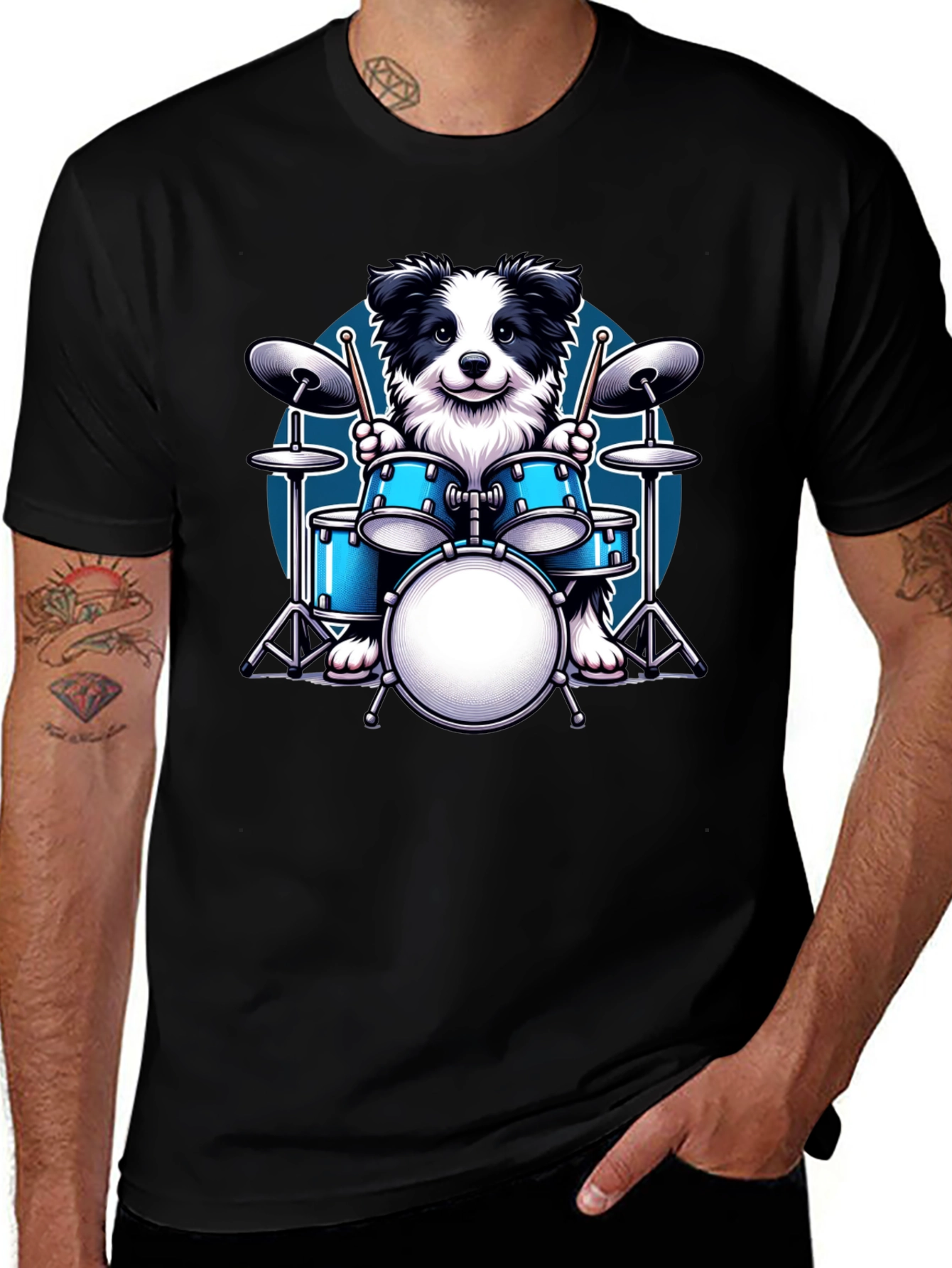 Dog Drummer Graphic Tee