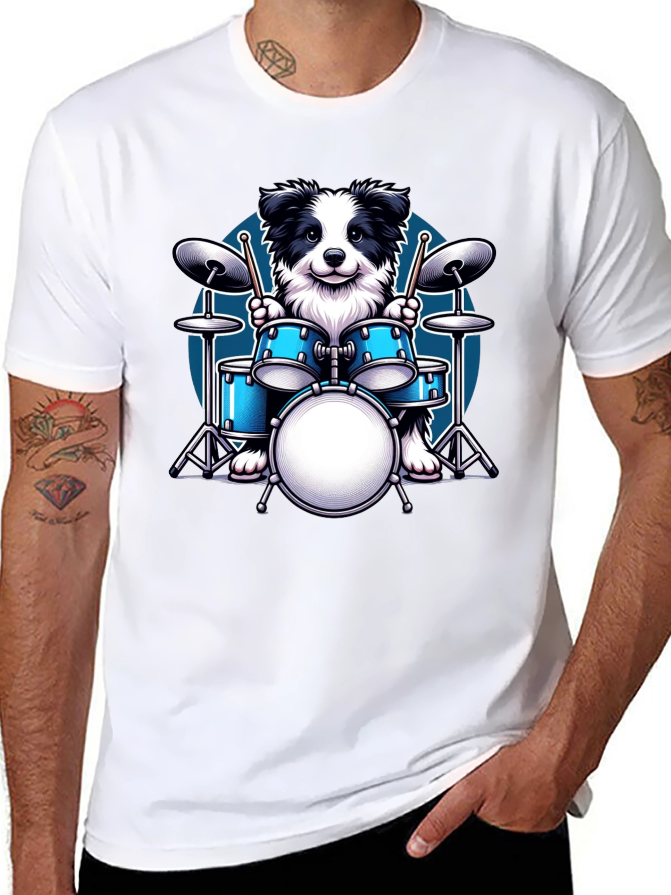 Dog Drummer Graphic Tee