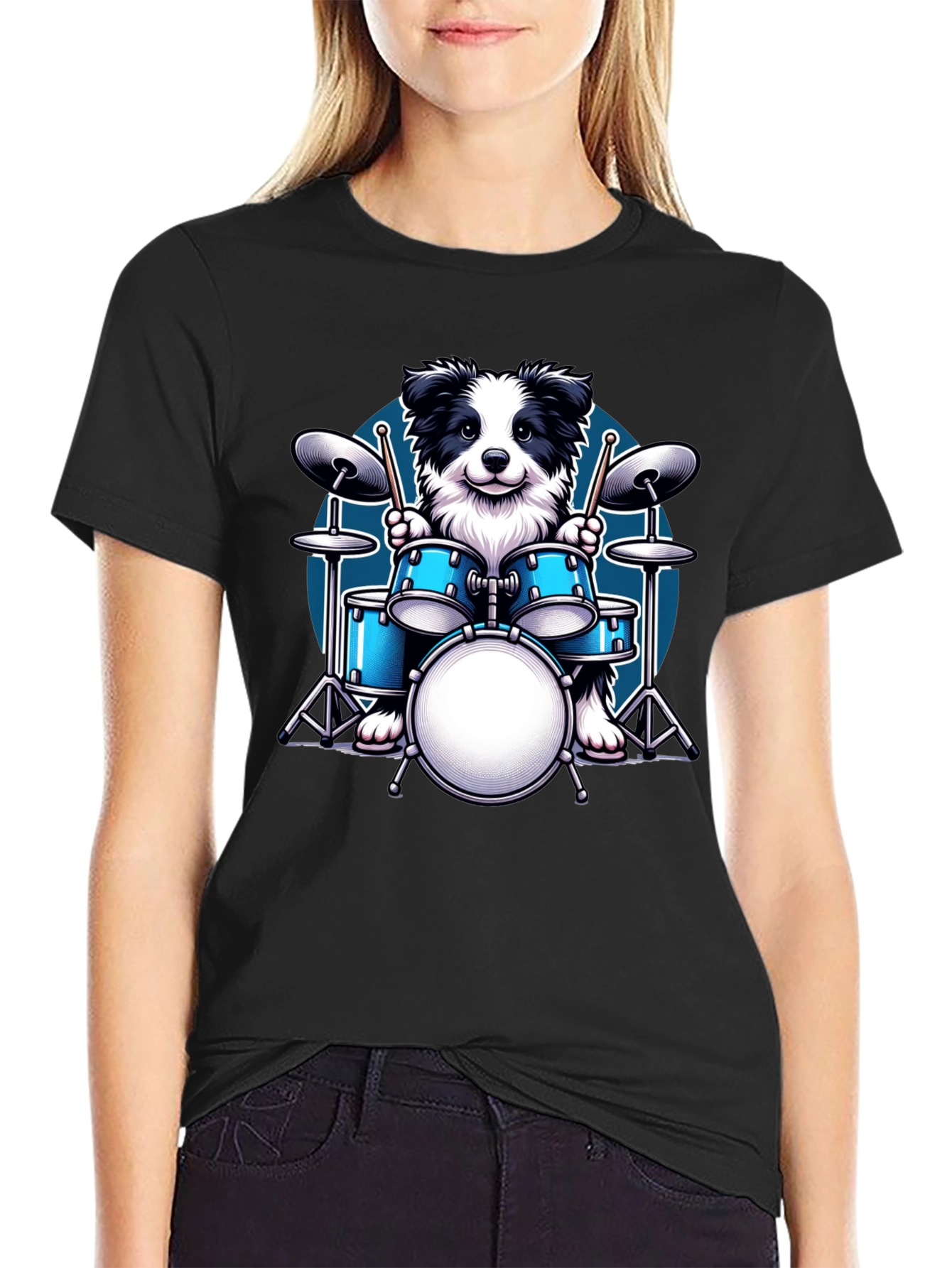 Dog Drummer Graphic Tee