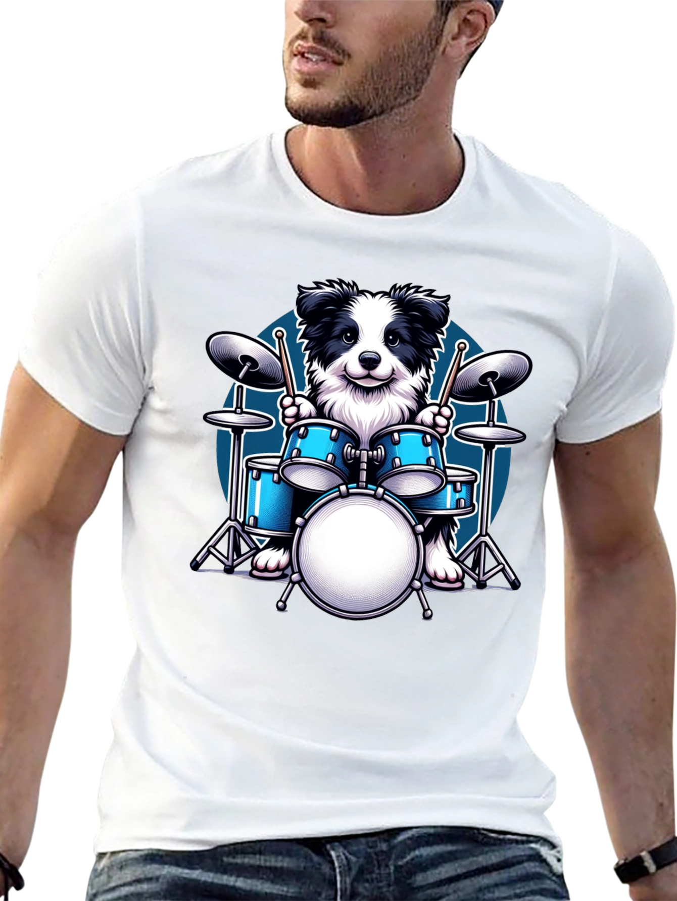Dog Drummer Graphic Tee