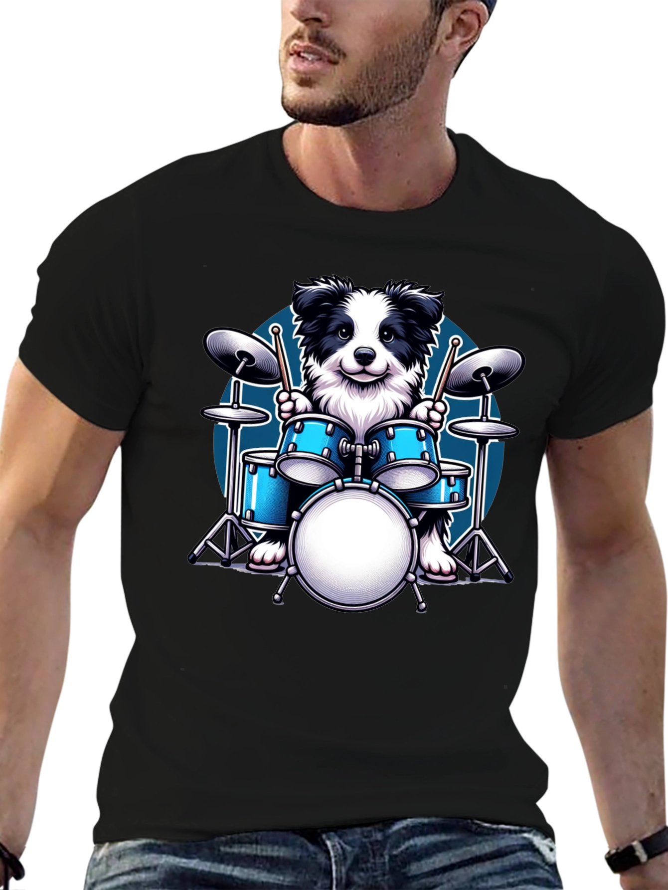 Dog Drummer Graphic Tee