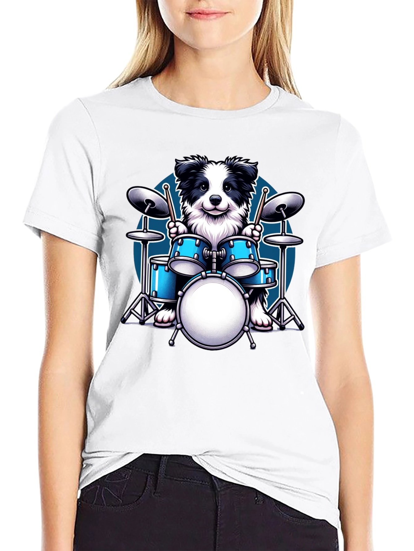 Dog Drummer Graphic Tee