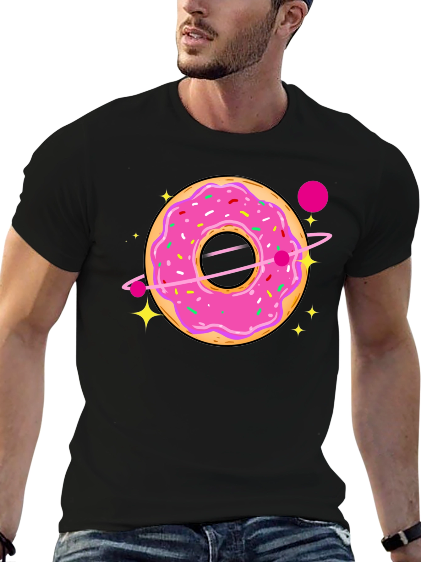 Cosmic Donut Graphic T-Shirt - Sweet Space Style