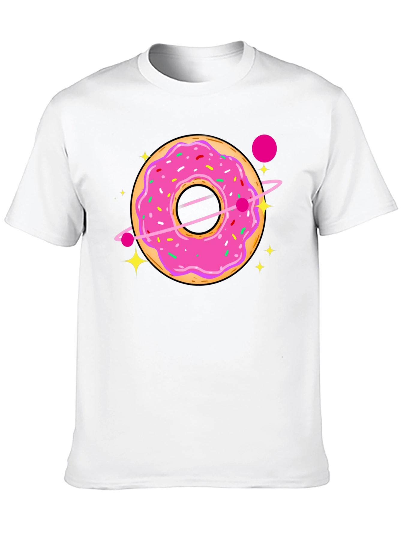 Cosmic Donut Graphic T-Shirt - Sweet Space Style