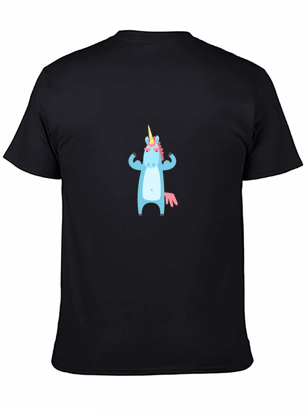 Unicorn Muscle T-Shirt - Black Crew Neck Graphic Tee