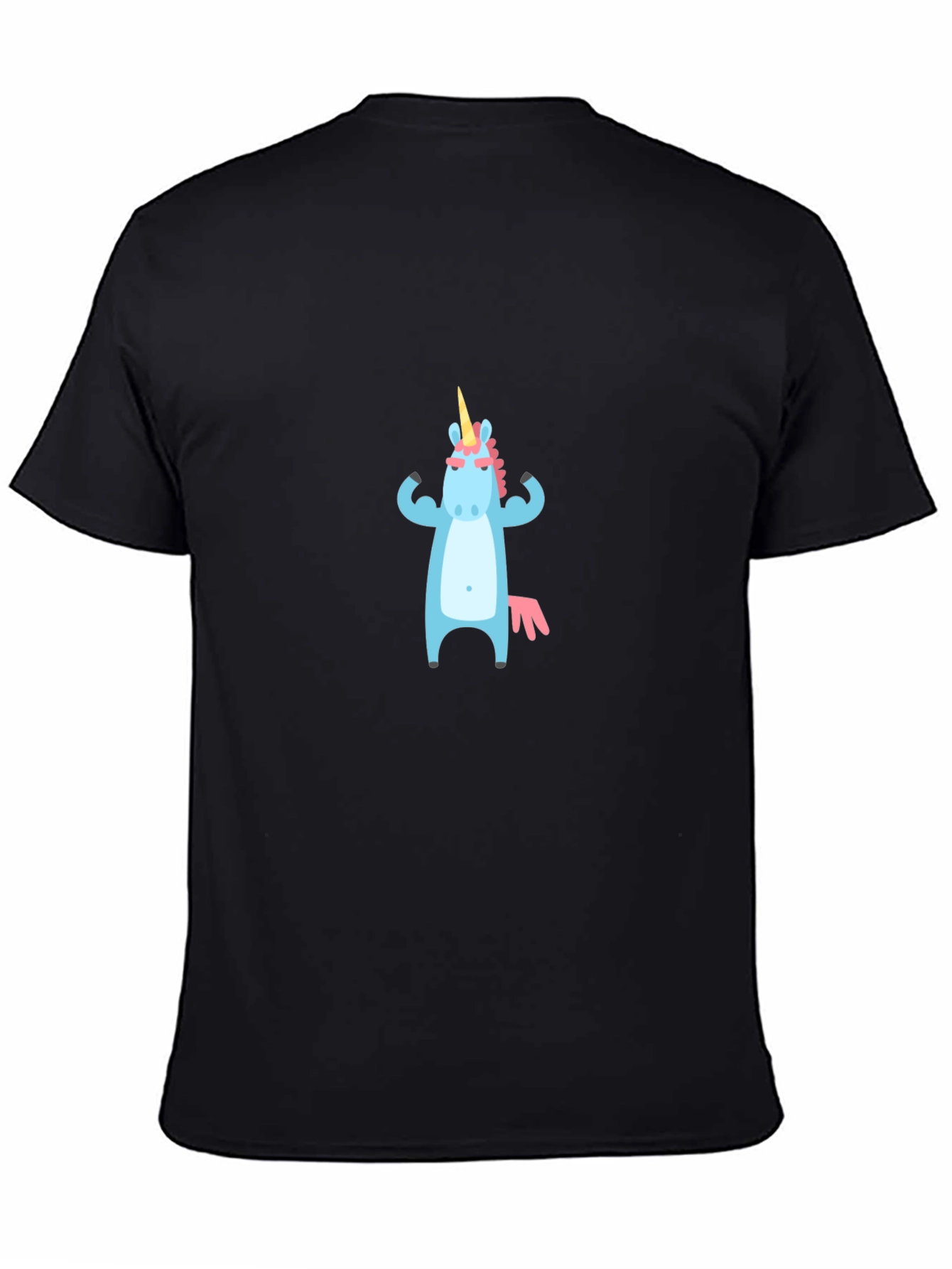 Unicorn Muscle T-Shirt - Black Crew Neck Graphic Tee