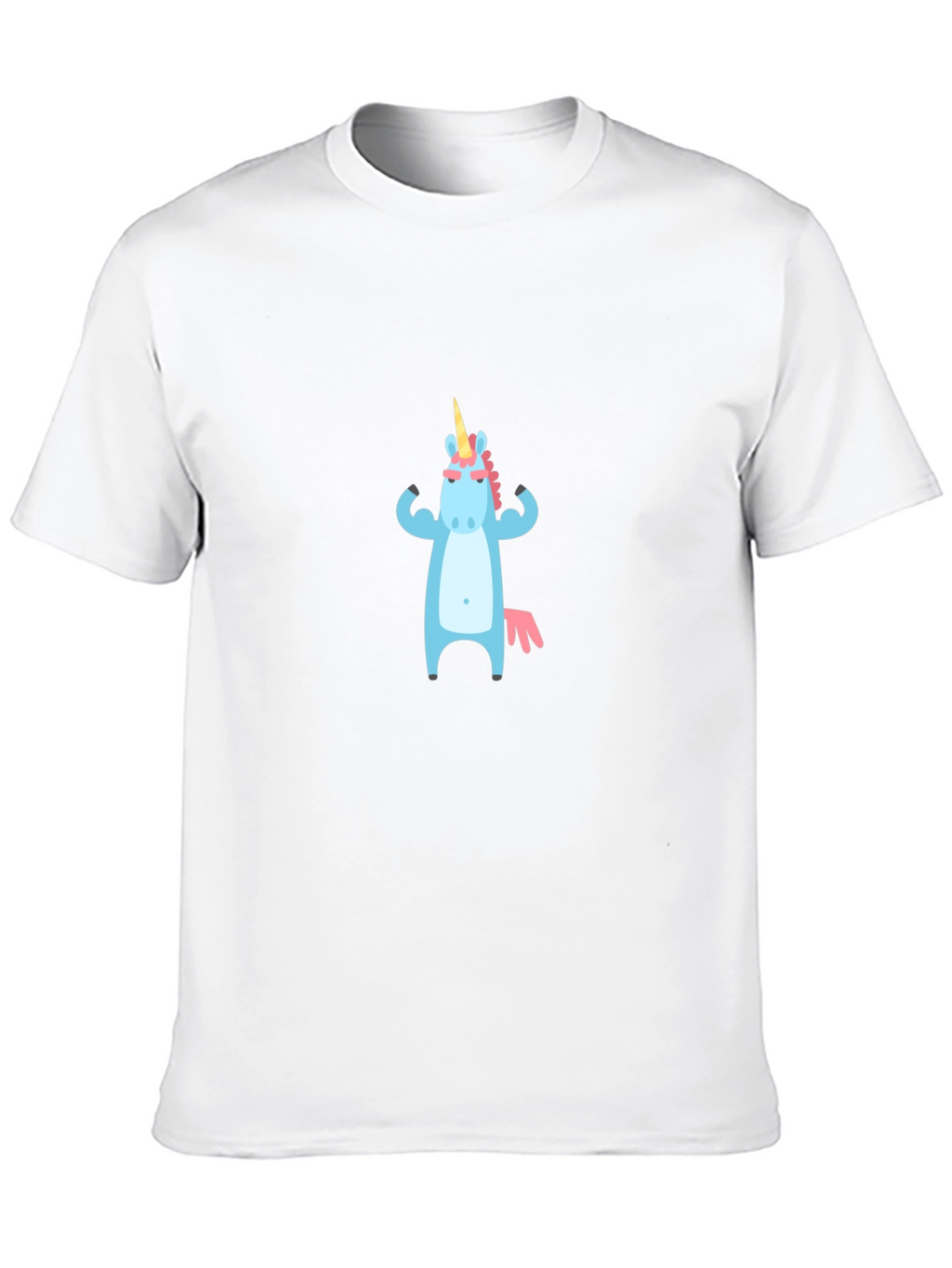 Unicorn Muscle T-Shirt - Black Crew Neck Graphic Tee