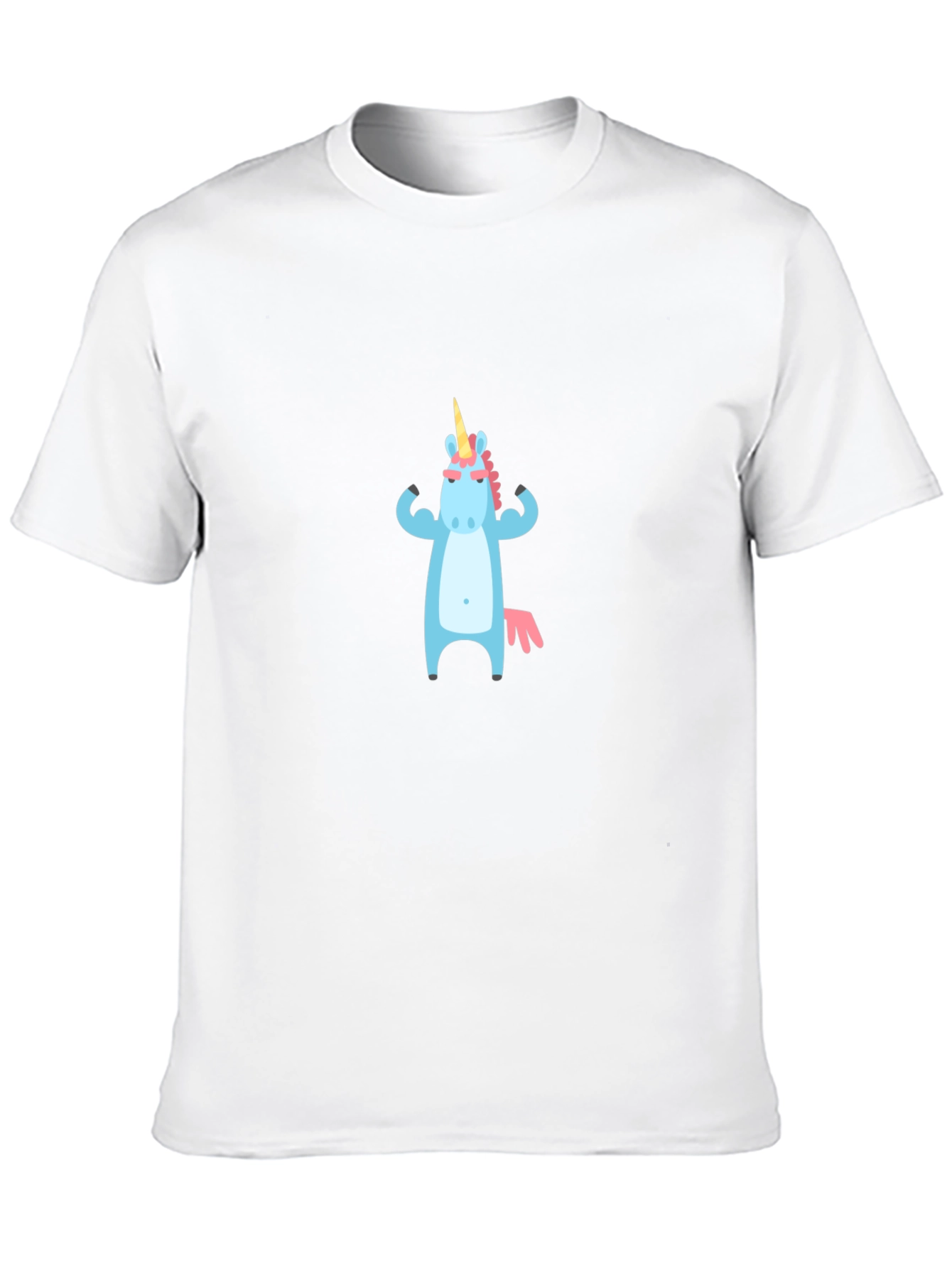 Unicorn Muscle T-Shirt - Black Crew Neck Graphic Tee