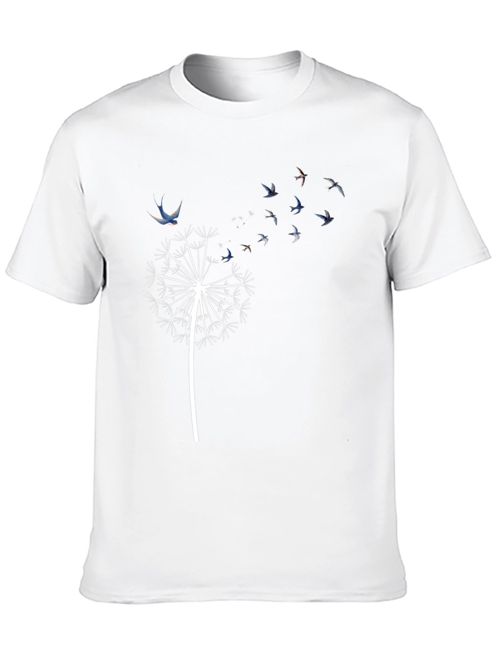Dandelion Bird T-Shirt - Black Graphic Tee