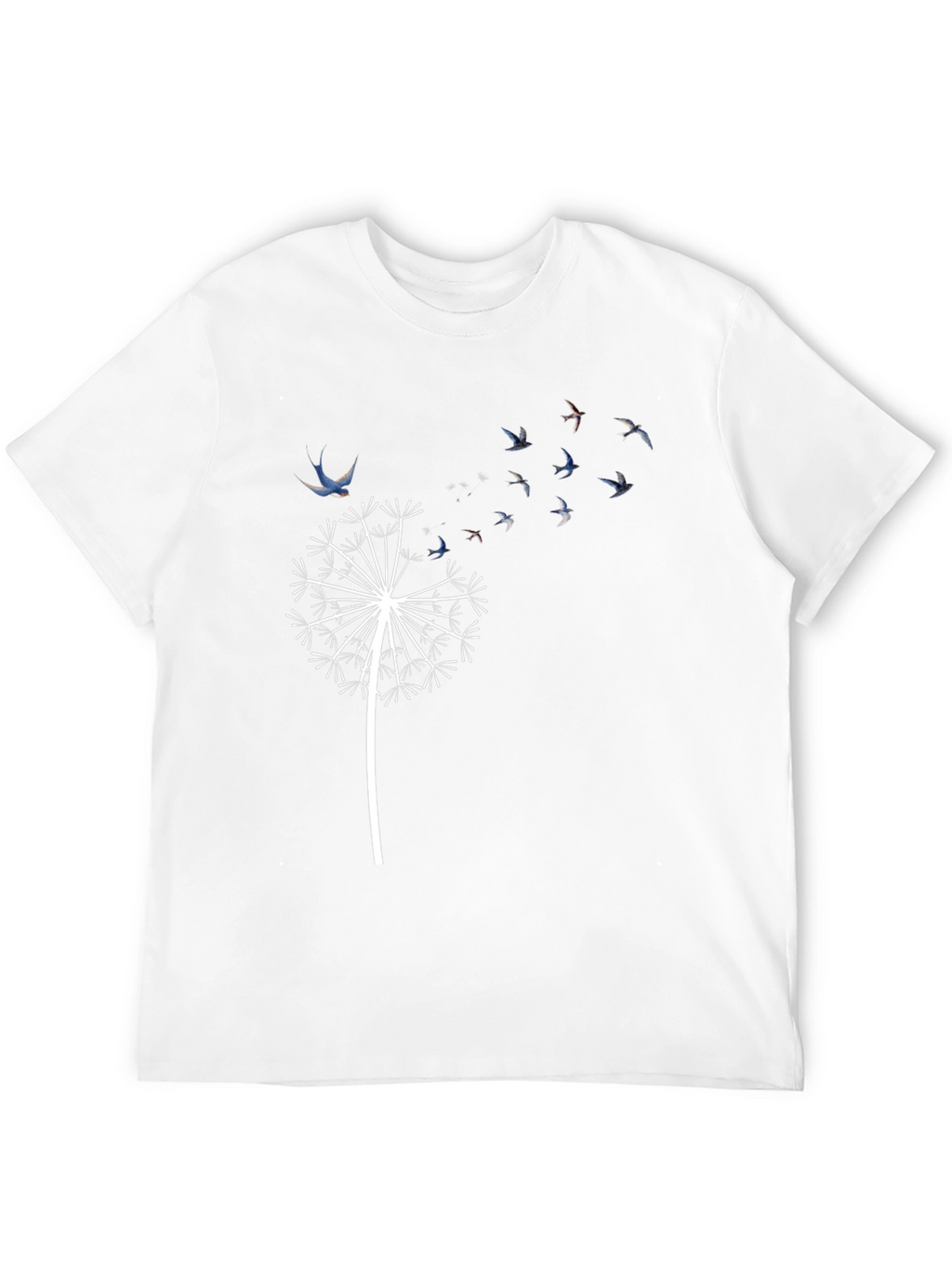 Dandelion Bird T-Shirt - Black Graphic Tee