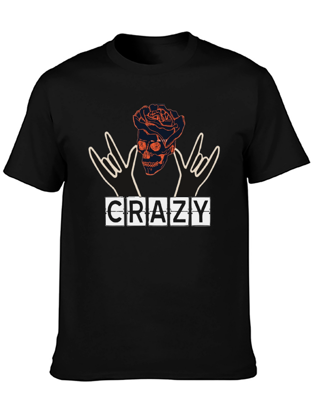 Crazy Skull & Roses Graphic Tee