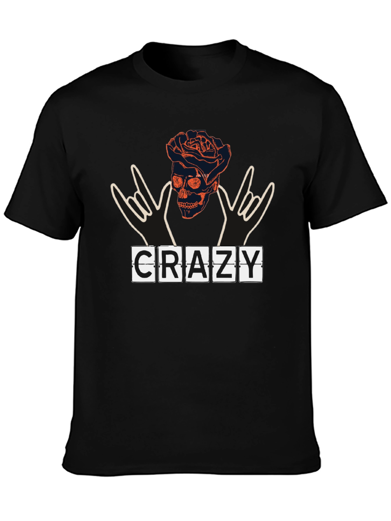 Crazy Skull & Roses Graphic Tee