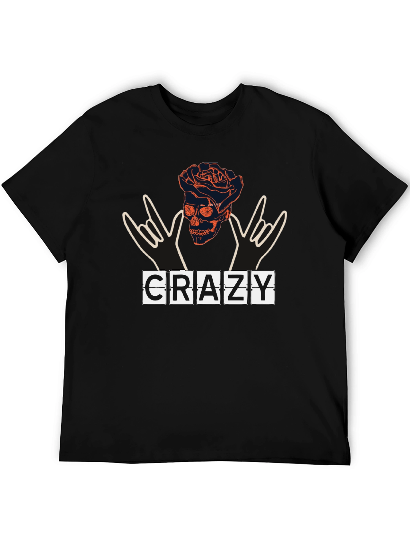 Crazy Skull & Roses Graphic Tee