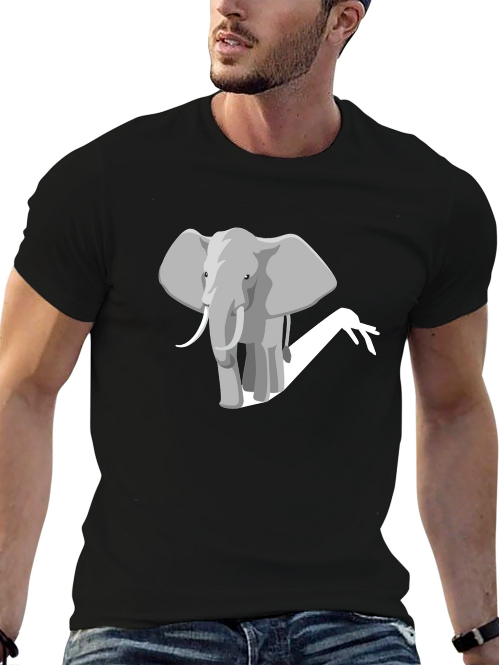 Elephant Graphic Tee - Mens Black T-Shirt