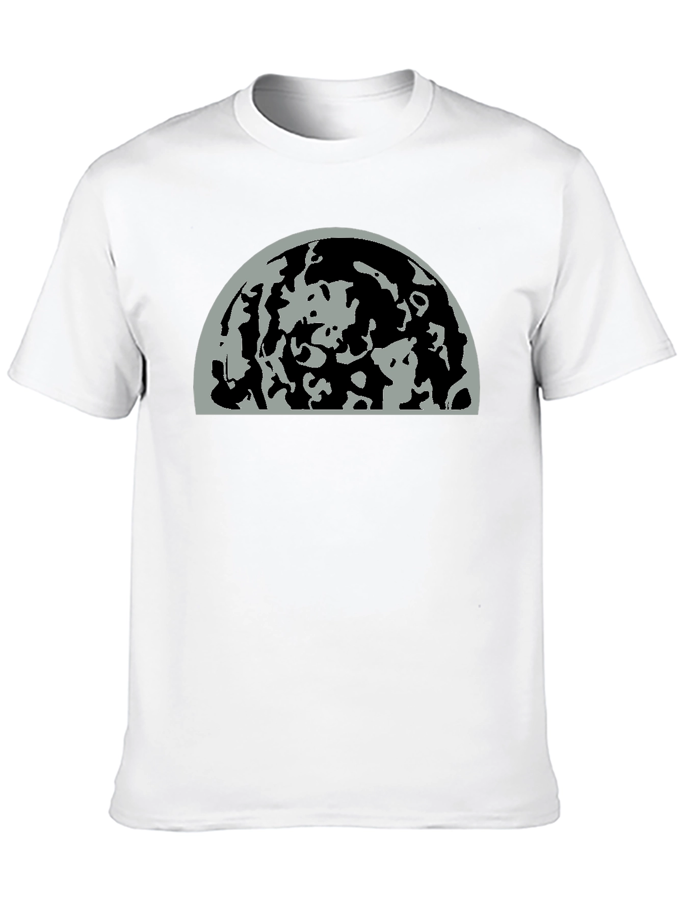 Abstract Moon Graphic Print Black T-Shirt