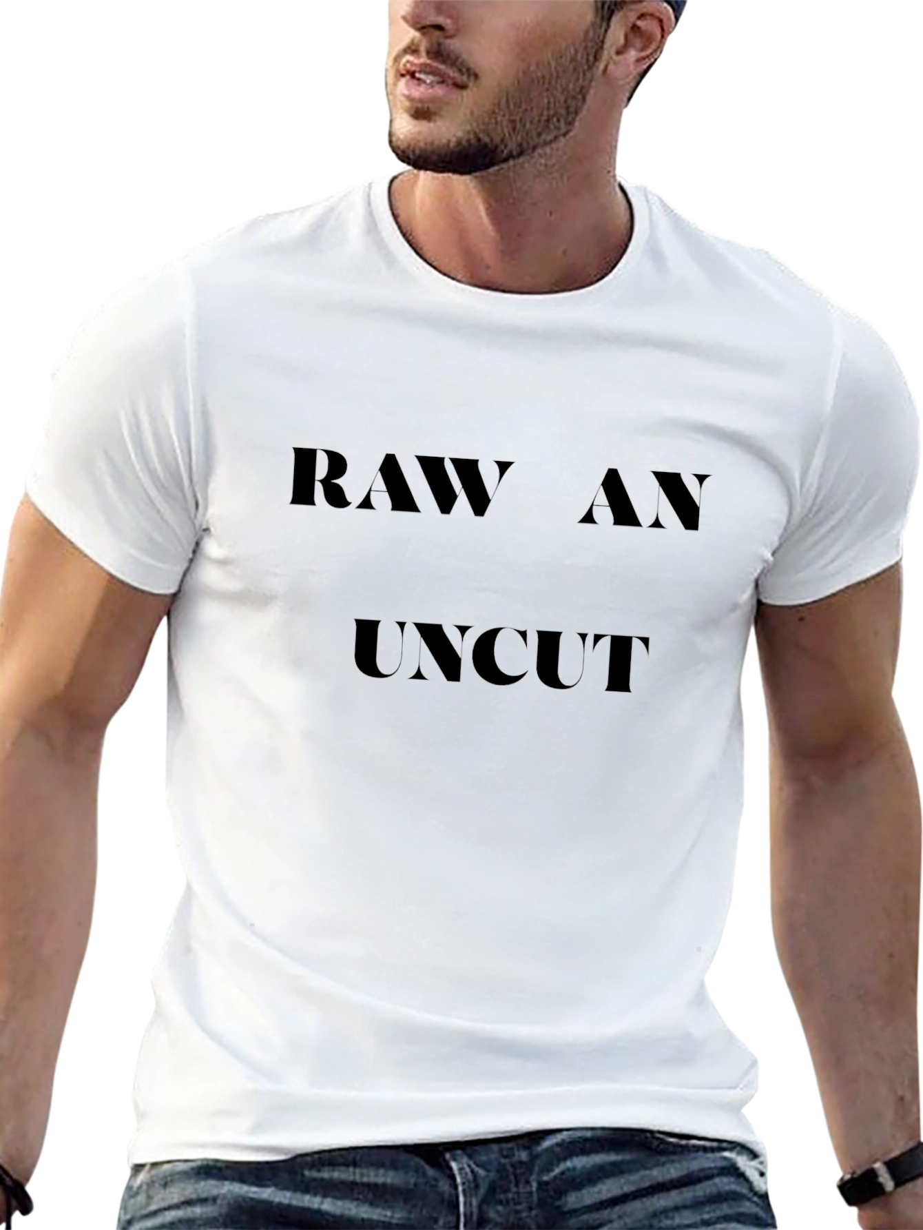 Raw and Uncut Black Graphic T-Shirt