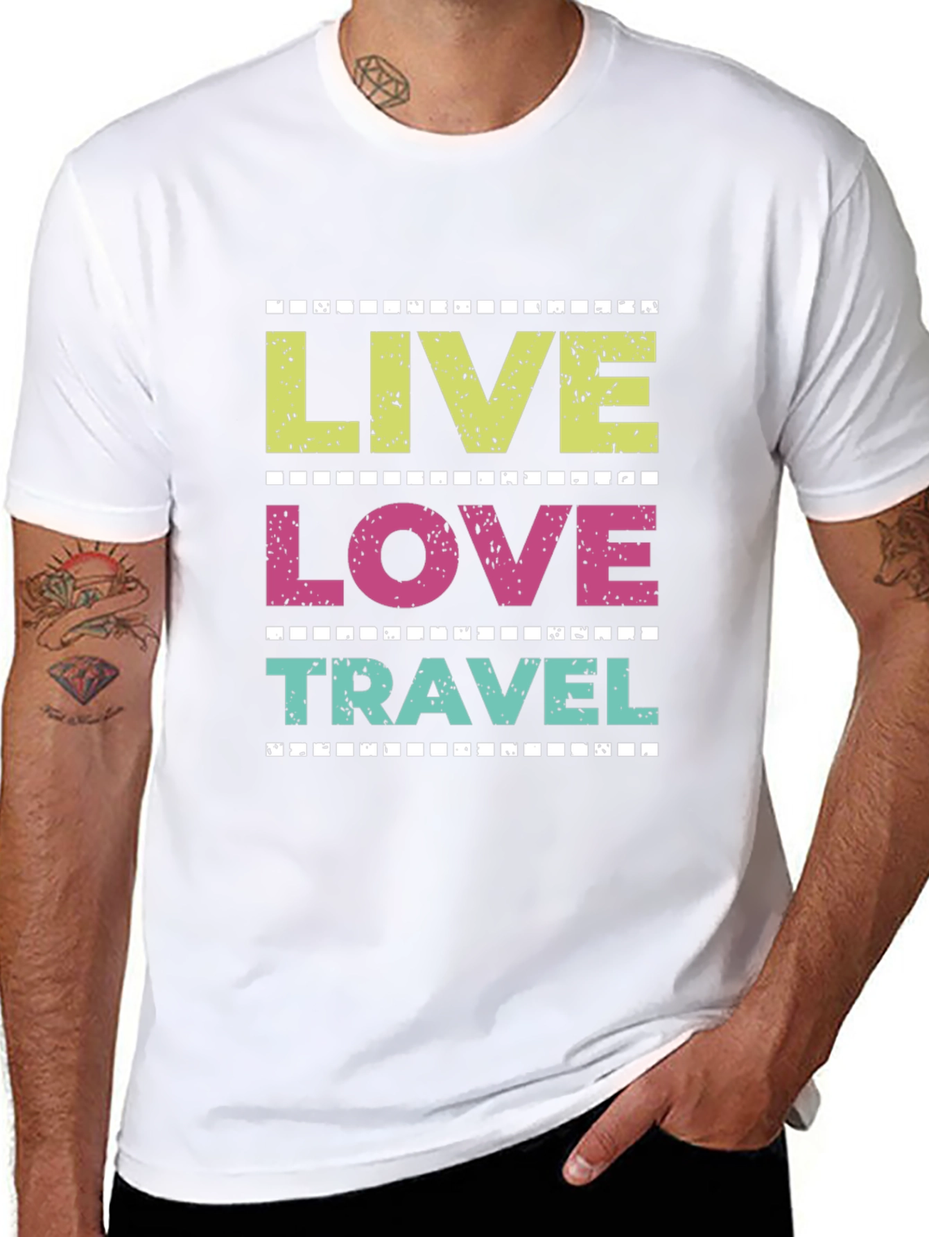 Live Love Travel Graphic Tee - Trendy Vacation T-Shirt