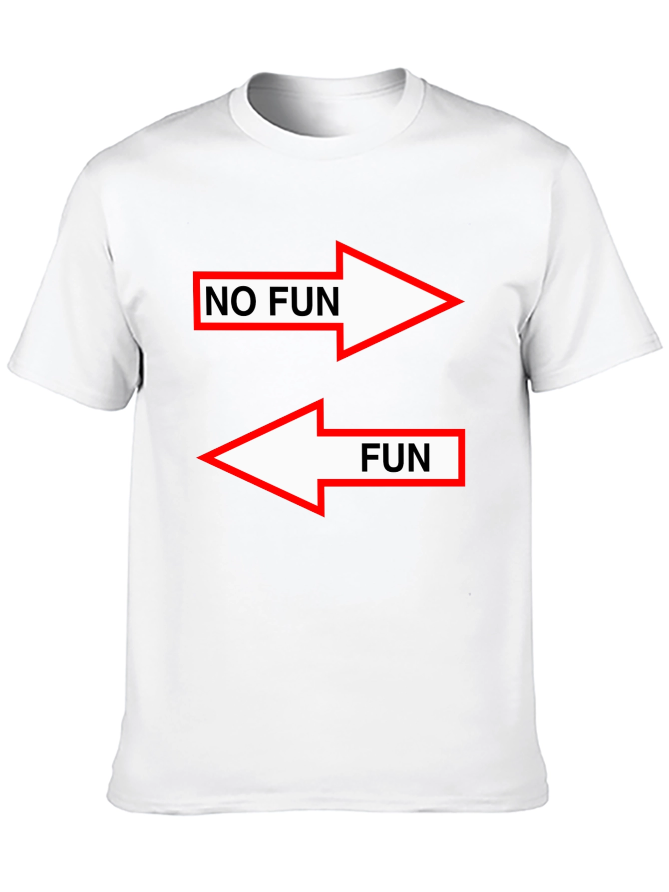 Humorous No Fun/Fun Graphic Tee - Black