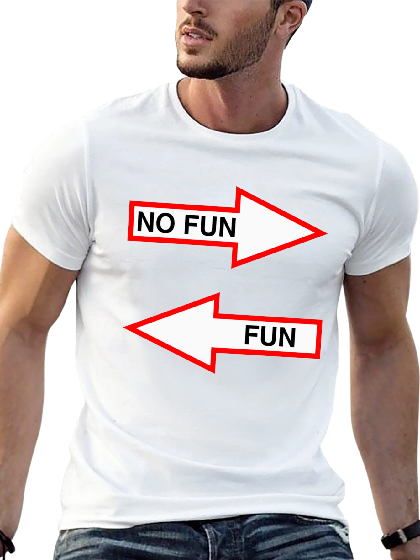 Humorous No Fun/Fun Graphic Tee - Black