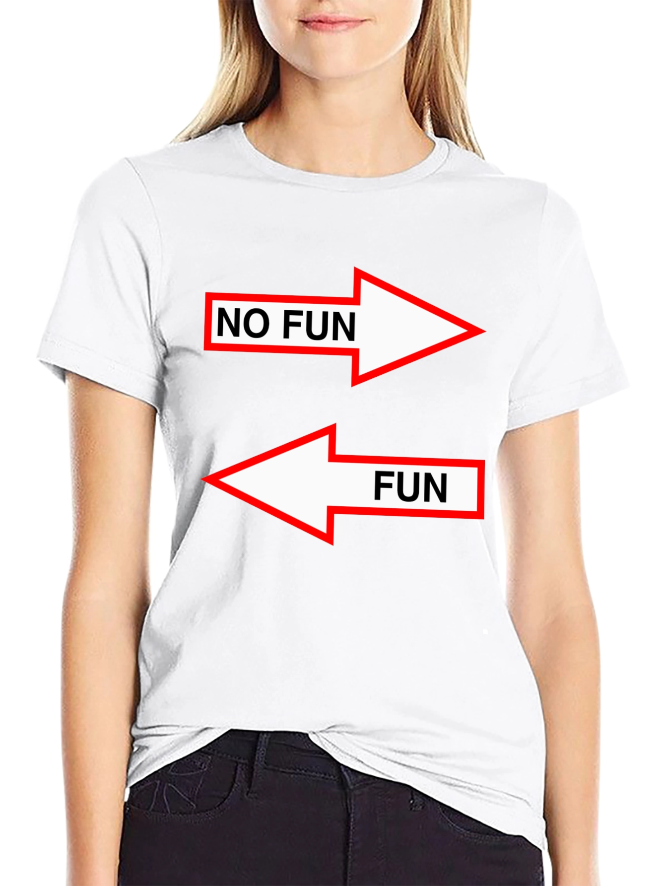 Humorous No Fun/Fun Graphic Tee - Black