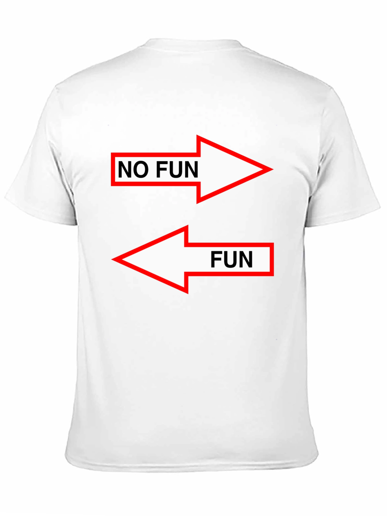 Humorous No Fun/Fun Graphic Tee - Black