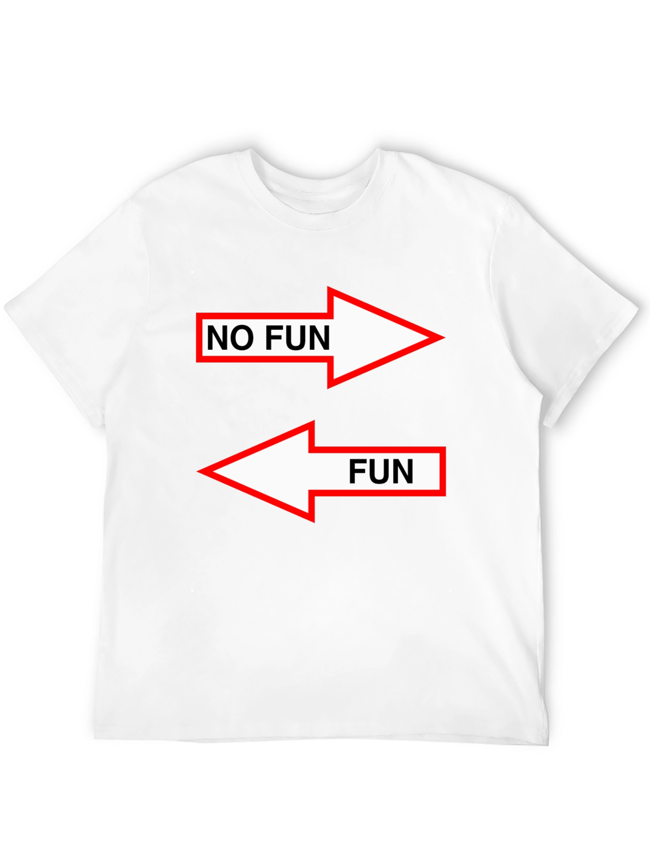 Humorous No Fun/Fun Graphic Tee - Black