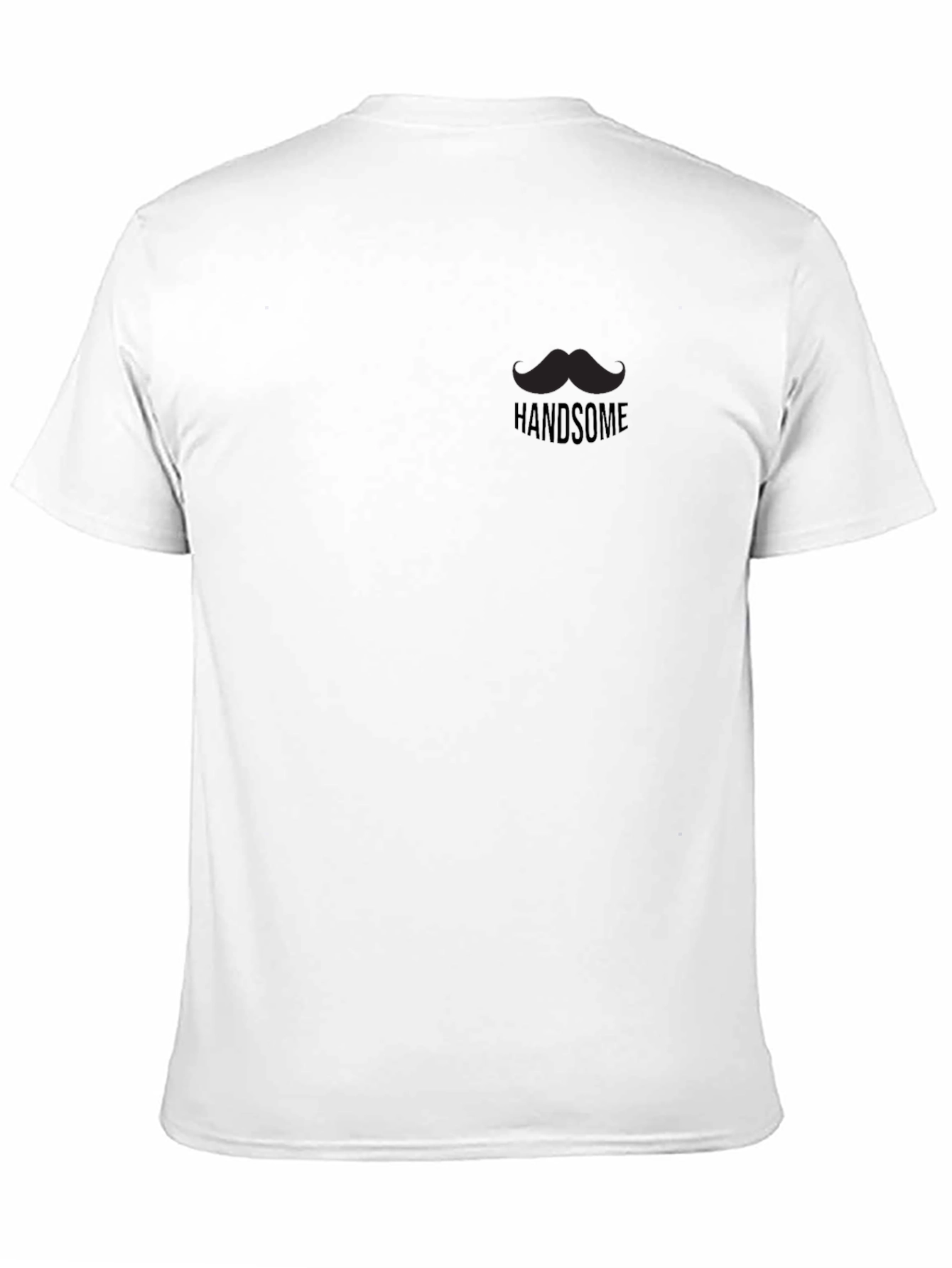 Handsome Moustache Graphic Tee - Black Cotton Crewneck