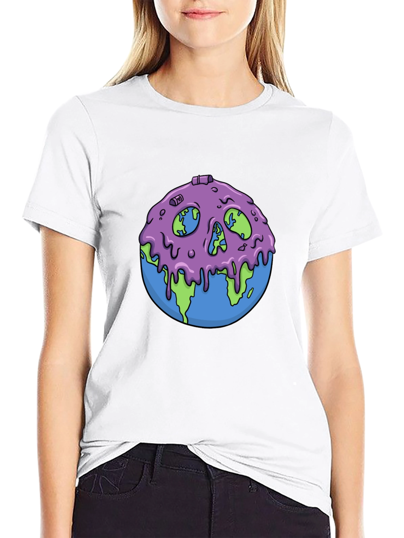 Skull Earth Graphic Tee - Unique Design Comfort Fit