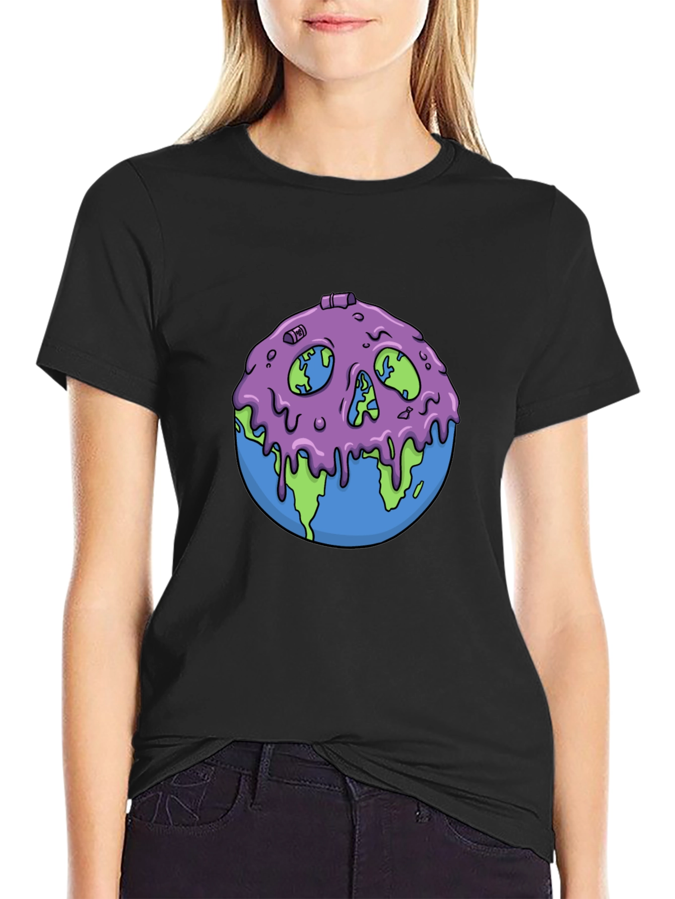 Skull Earth Graphic Tee - Unique Design Comfort Fit