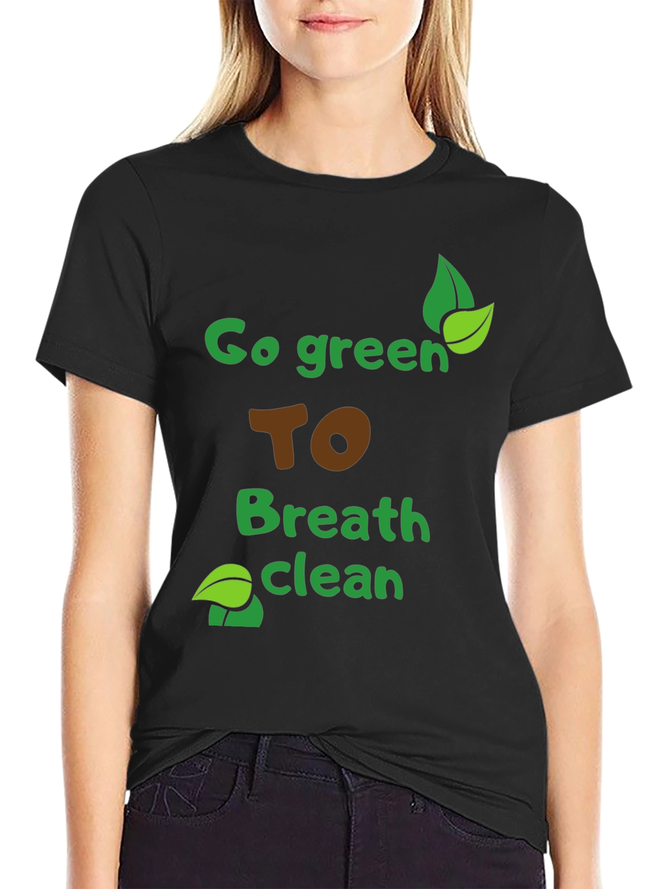 Eco-Friendly Go Green Graphic Tee - Breathe Clean Air!