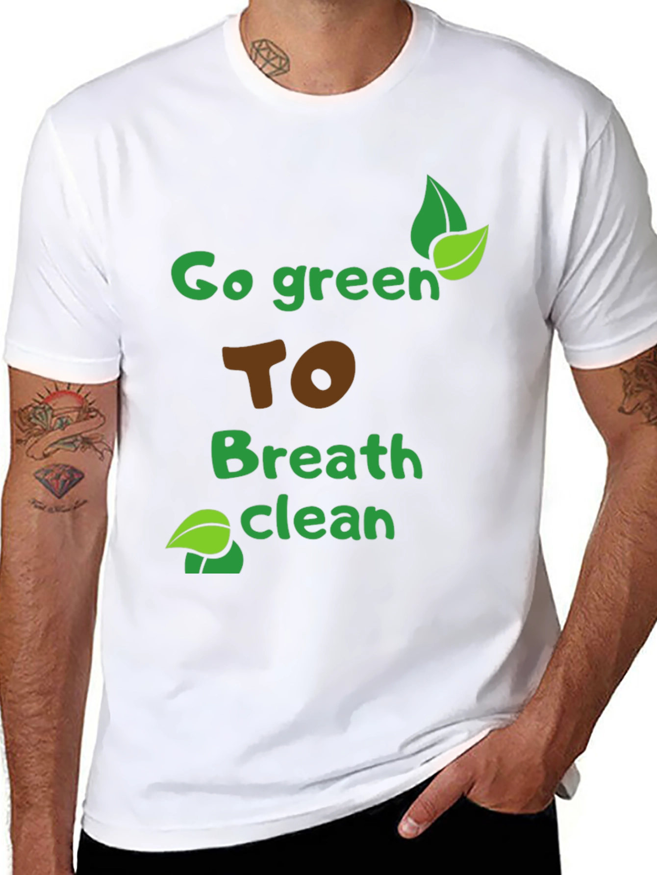 Eco-Friendly Go Green Graphic Tee - Breathe Clean Air!